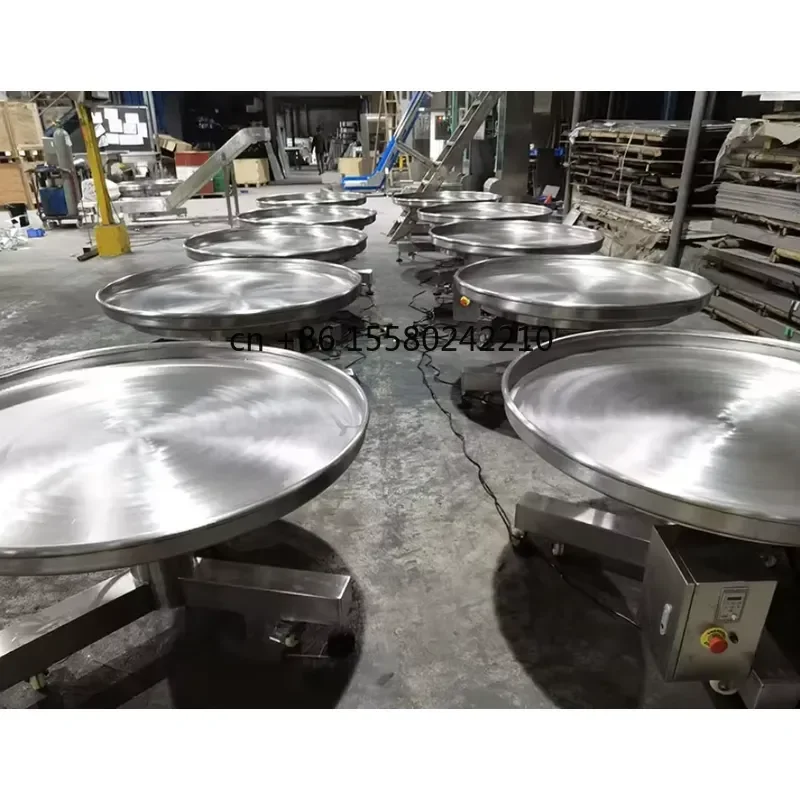 Food Grade 304 Stainless Steel Rotating Table for Sorting Packing Line Automatic Collection Rotary Turntable
