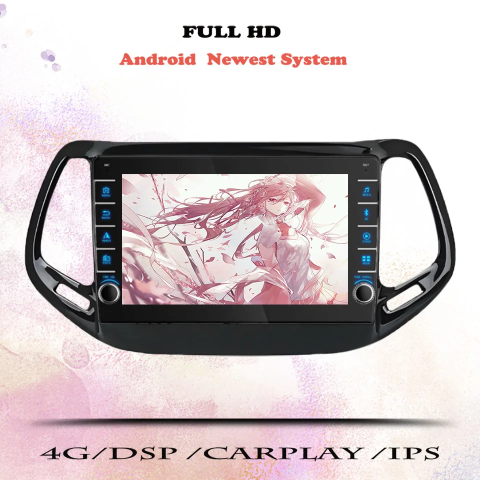 Radio Estéreo Multimedia con GPS para Jeep Compass 2016 2017 2018, Unidad Principal con Navegador GPS, 8 GB de RAM, Reproductor de DVD 2DIN