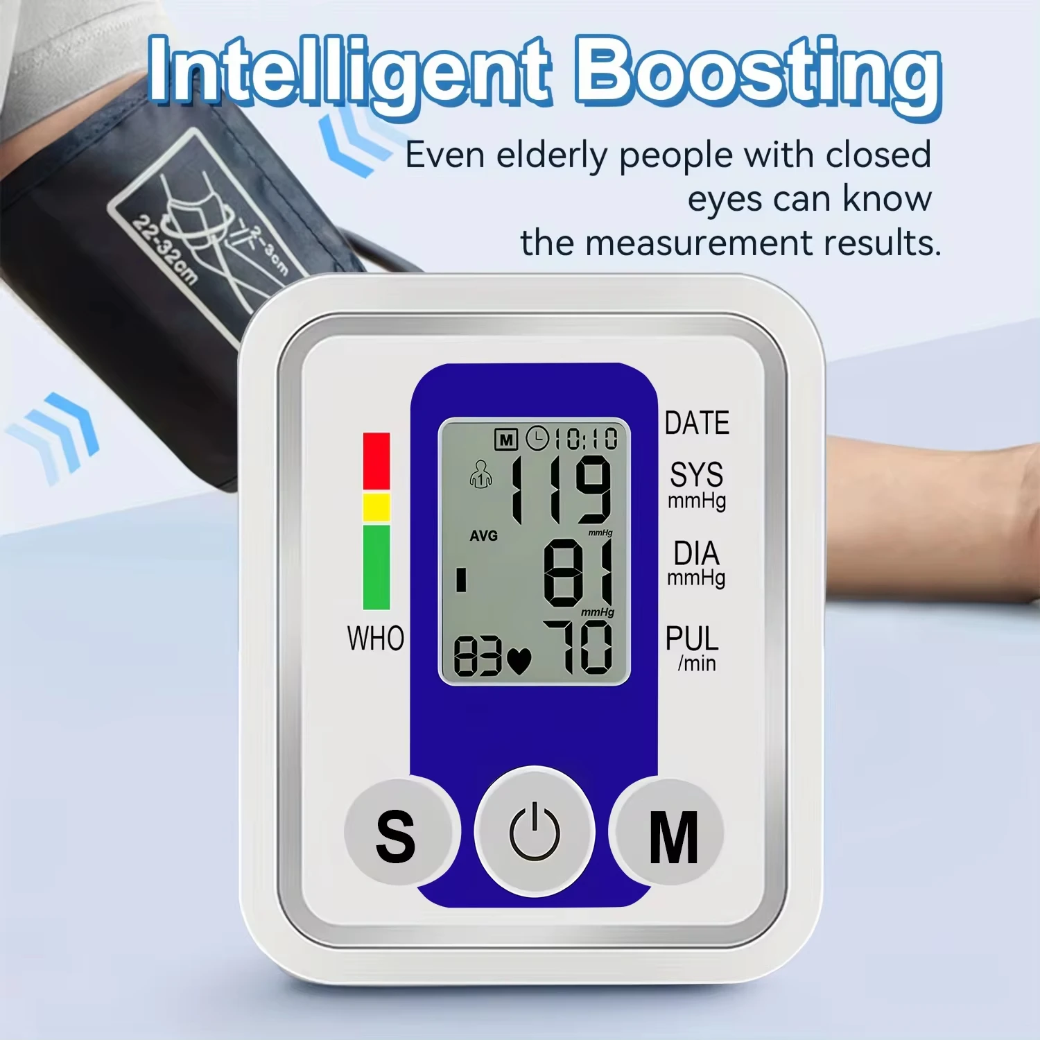 AJC Pulse Blood Pressure Monitor Equipment Heart Beat Rate BP Meter Medical Tonometer LED Digital Sphygmomanometer Wrist