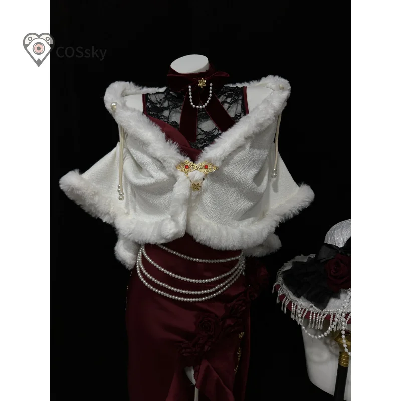 

Костюм для косплея Identity V Evelyn Mora, платье на День святого Валентина, плащ, шляпа, ожерелье, реквизит, женская новая элегантная униформа для ролевых игр