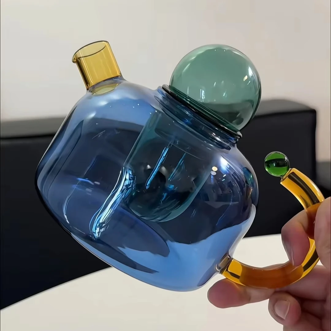 

Contrasting High Temperature Resistant Glass Cup Tea Water Separation Filtration Small Bubble Teapot Electric Ceramic Stove