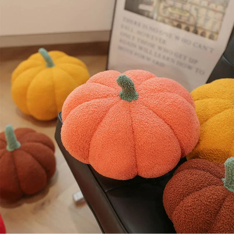 Poduszka Kawaii Pumpkin Miękkie pluszowe zabawki Domowa sofa Dekoracja sypialni Kolorowa dynia Poduszka na plecy Boże Narodzenie Halloween Prezent