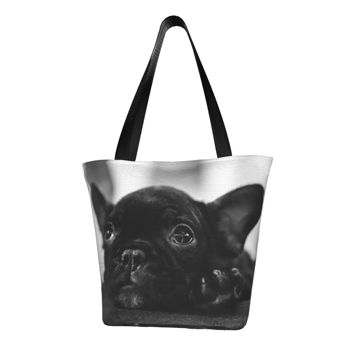 A French Bulldog Puppy Shopping Bag Pano Estético Outdoor Handbag Moda Feminina Bags