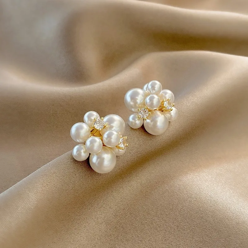 

Fashion Bohemian Big Pearl Stud Earring Mascot Ornaments For Women Valentine's Accessories Gift Wholesale E0245