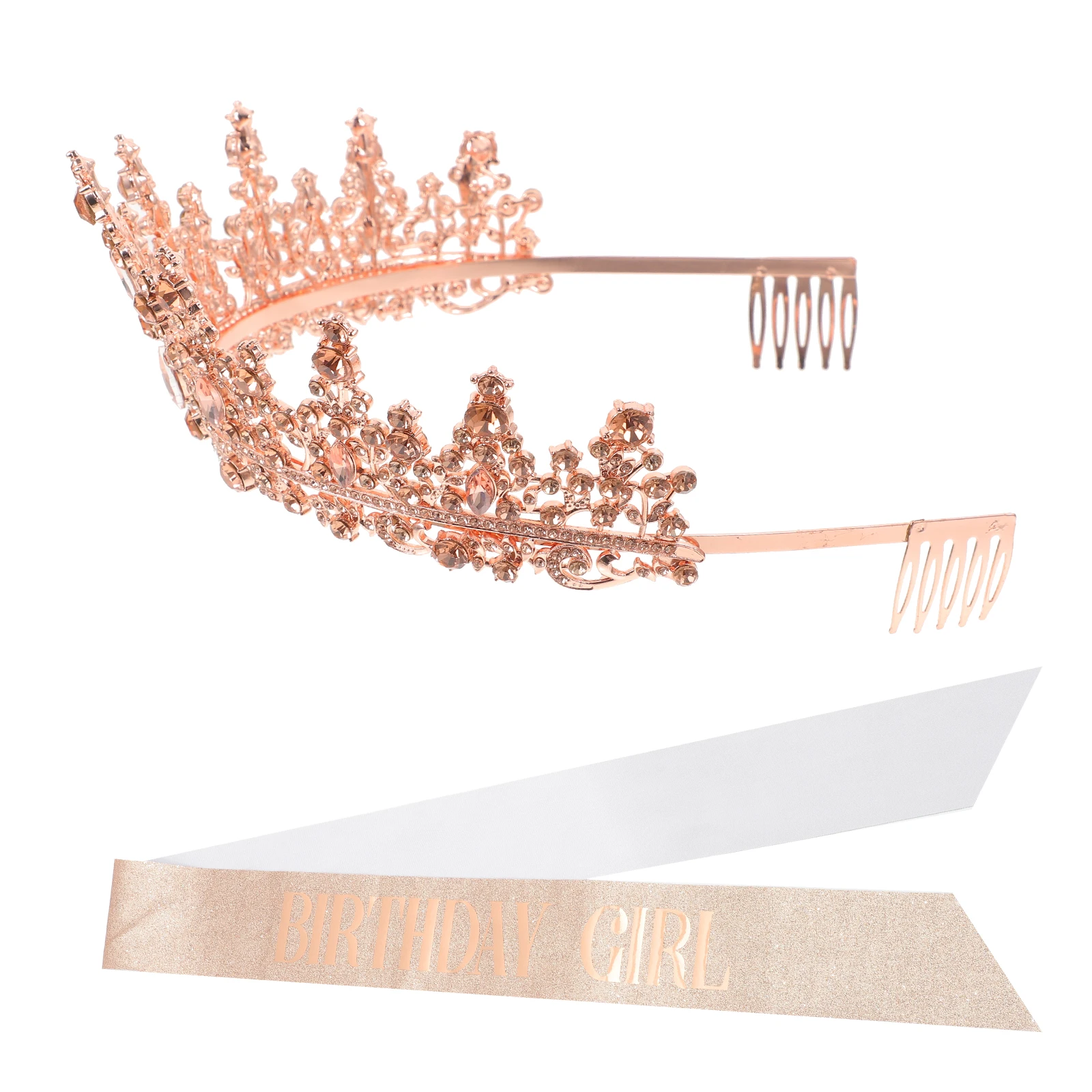

Crystal Crown Set Birthday Accessories Birthday Accessories For Women Women Girls Decorative Party Tiara Crowns