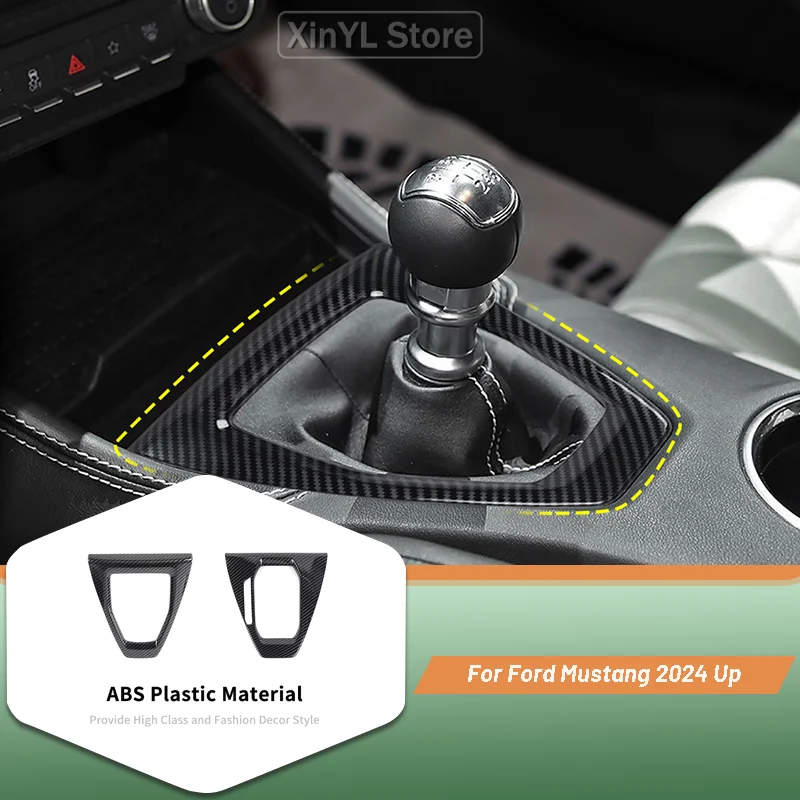 

Left-Hand Drive Gear Shift Panel Frame Cover Trim Sticker For Ford Mustang 2024 Up Interior Accessories