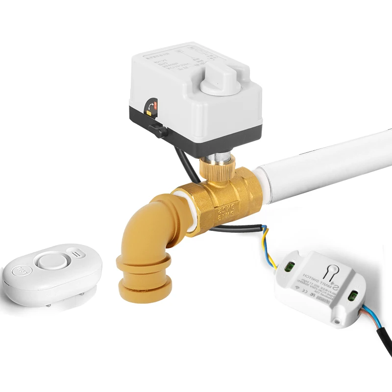 

DN50 Manual Automatic Dual-purpose Electric Ball Valve Brass Valve Body Intelligent Wifi Leakage Detection Shut-off Valve