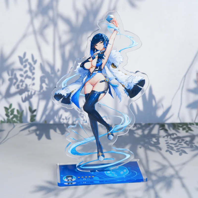 Anime Genshin Impact Yae Miko Barbara Tartaglia Diluc Ganyu Hu Tao Klee Keqing Yelan Kuki Shinobu Acrylic Stand Figure Toys Doll