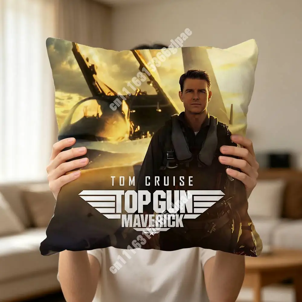 T-Top Gun Tom M-Maverick Cruise Printed Pillow Cover Sofa Couch Student Apartment Homestay Leisure Area