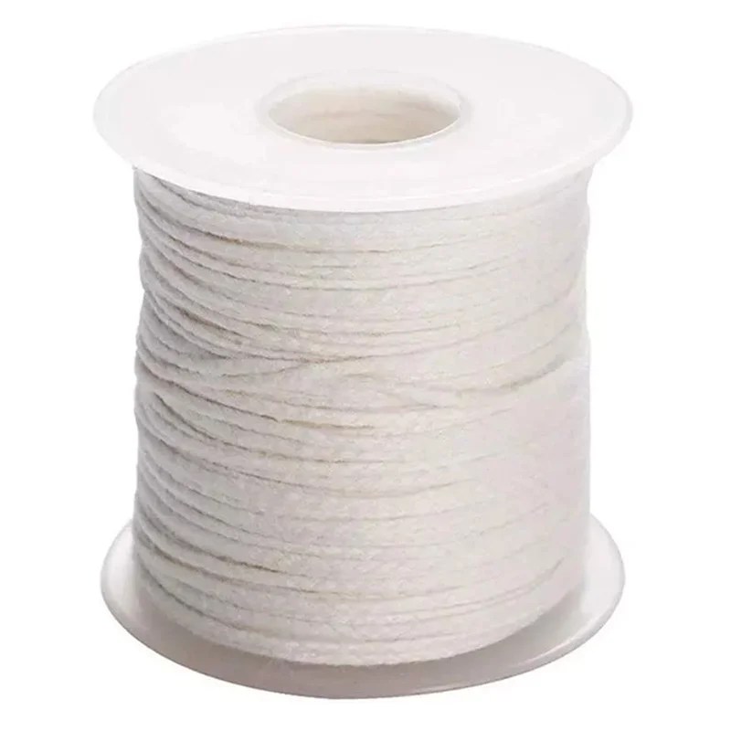 1 Roll 200Feet/61Meter White Candle Wick Cotton Candle Woven Wick for DIY Candle Making Material Smokeless Wax Core