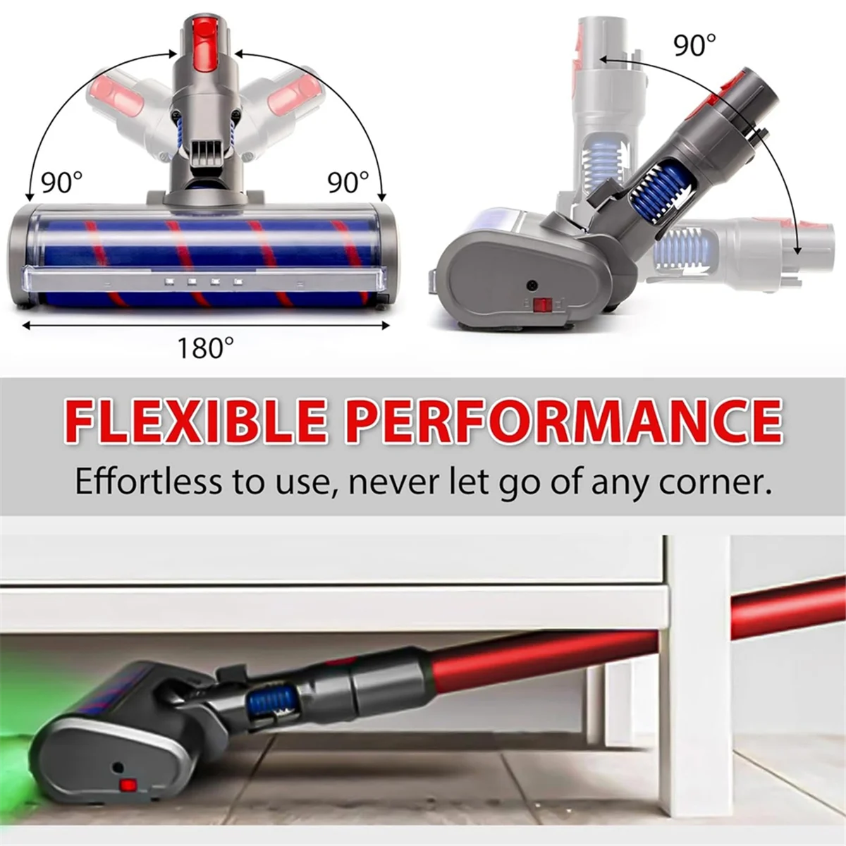 Cabezal de limpieza L65A, cepillo de rodillo suave para Dyson V7 V8 V10 V11 G5, accesorio de aspiradora inalámbrico con luces LED de polvo para suelos duros