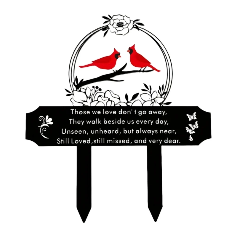 

Metal Garden Stake For Outdoor Display Featuring Red Bird And blossomy Pattern Climate Resistant Landscape Marker 35x29cm Y5GB