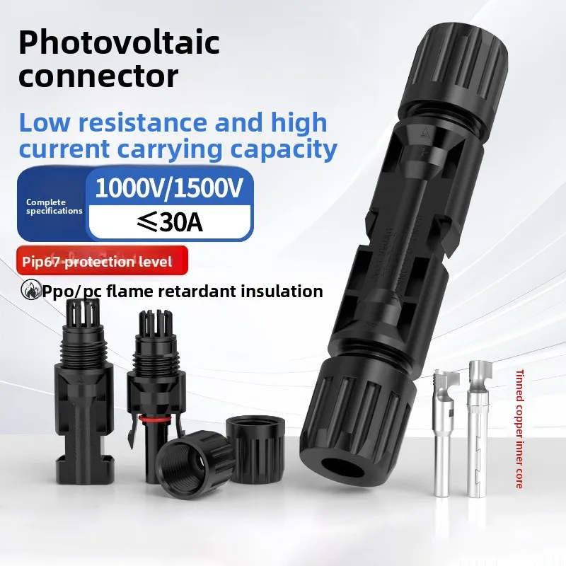 10/50/100 Sets 30A 50A 1000VDC 1500VDC Solar Connector Solar Plug Cable Connectors for Solar Panels Photovoltaic System