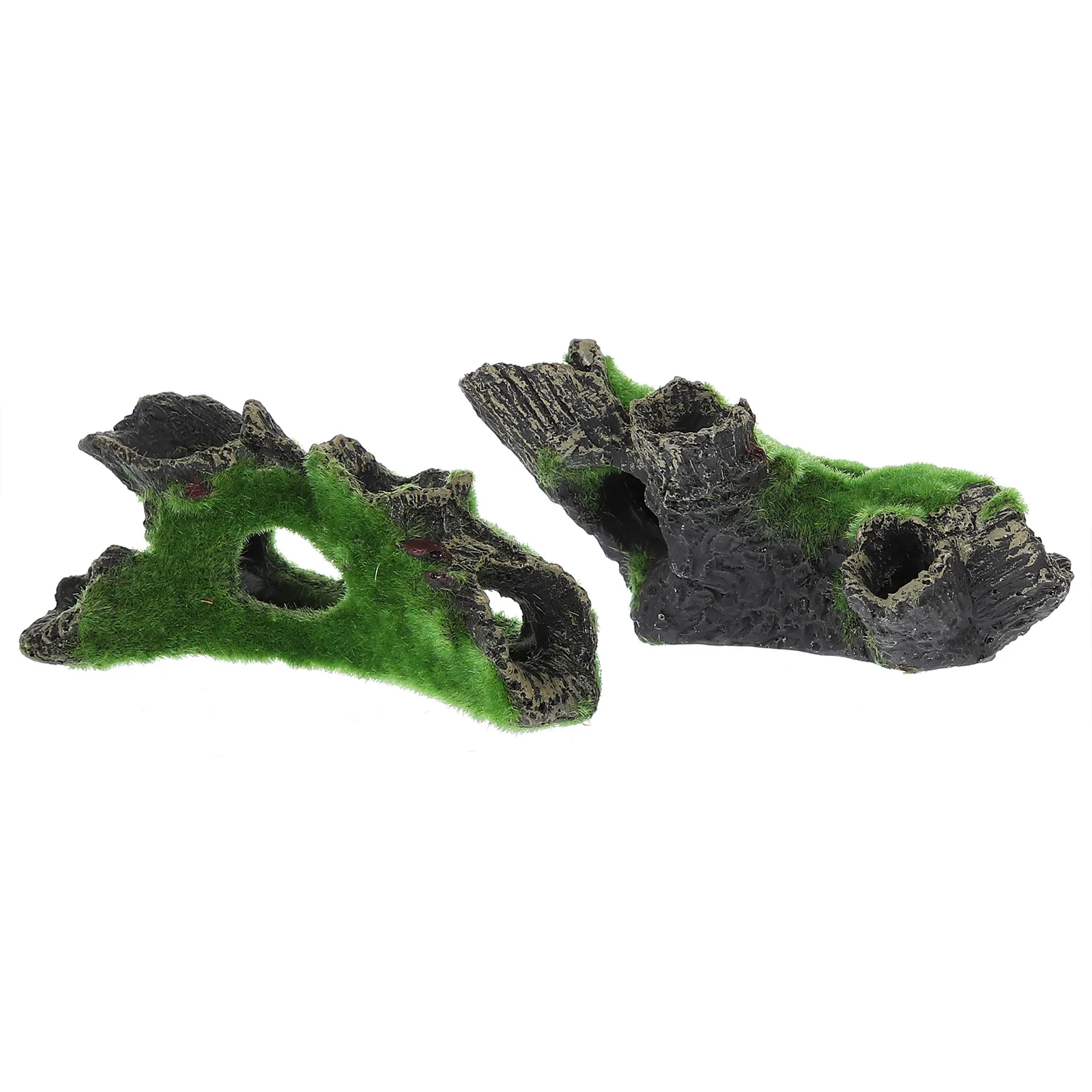 

2pcs Shrimp Cave Log Aquarium Ornament Resin Fish Shelter For Freshwater Saltwater Tank Decor Habitat Branches