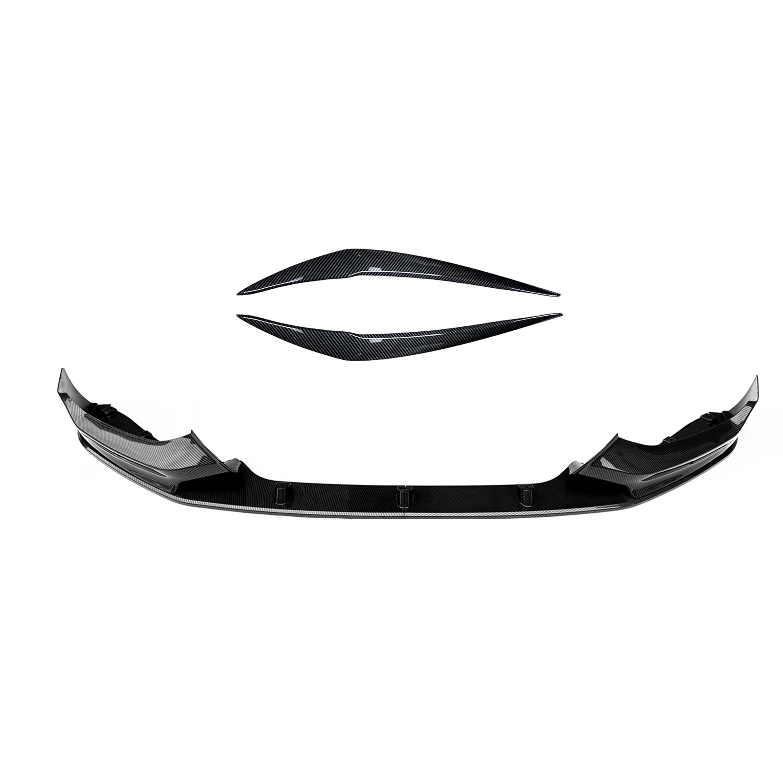 Front Bumper Spoiler Lip+Headlight Eyebrow Headlamp Eyelid Trim For BMW F20 F21 1 Series 2015-2019 118i 120i 125i 128i M Sport