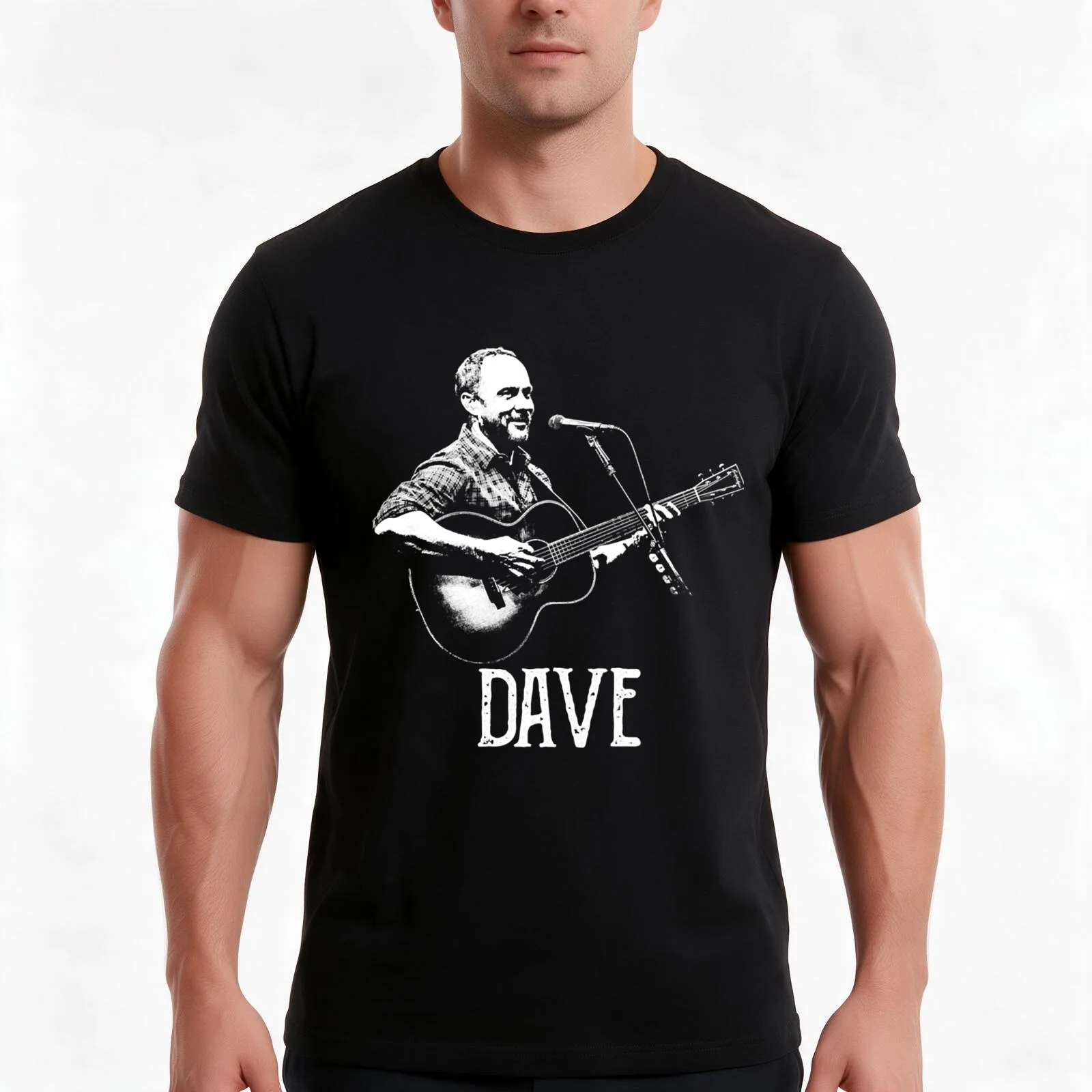 Retro Vintage Dave The White Stencil Retro Wave T-Shirt, Summer Casual Cotton Tee, Oversized Streetwear Tops, Unisex Men Women