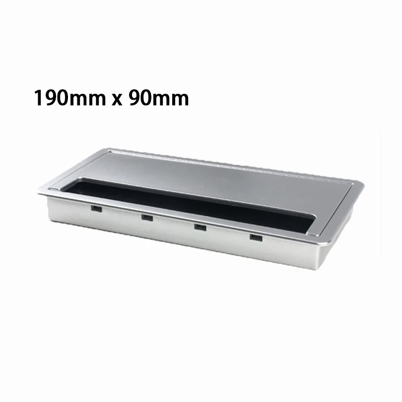 1Pc รูครอบคลุม Grommet เงิน ABS พลาสติกรูปสี่เหลี่ยมผืนผ้าสาย Grommet Hole สำหรับโต๊ะคอมพิวเตอร์ตาราง