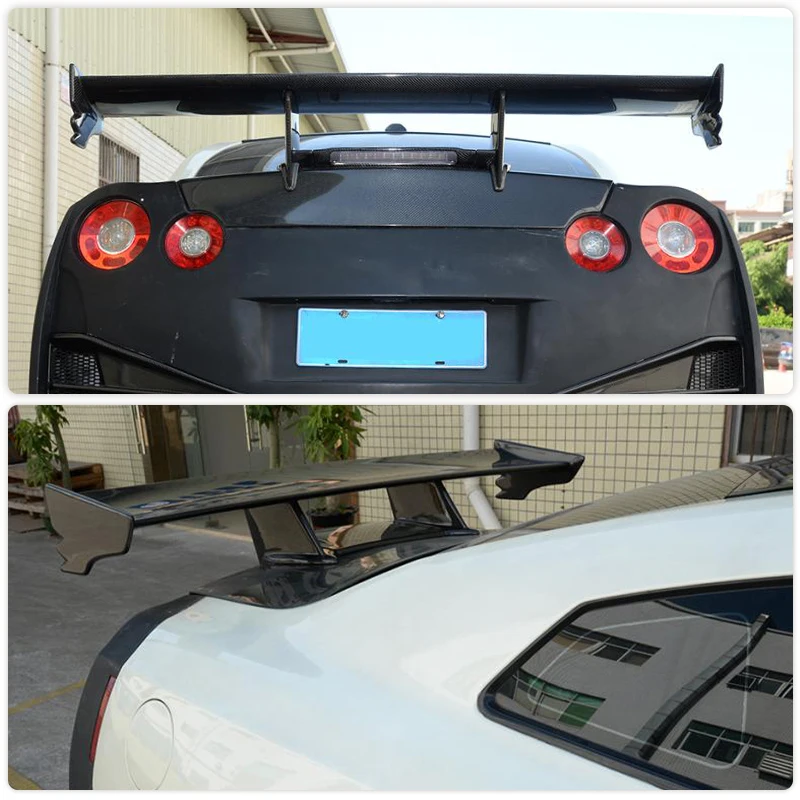 Prepreg Dry Carbon Car Rear Trunk Spoiler Wings for Nissan R35 GT-R GTR 2009-2015 Racing Rear Spoiler Boot Lid Big Wing Lip