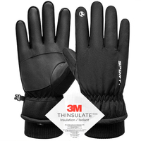 3M Warm Gloves Windproof Touch Screen Waterproof Palm Antislip Ski Gloves Thickened Cycling Gloves Elastic Band Anti loss buckle
