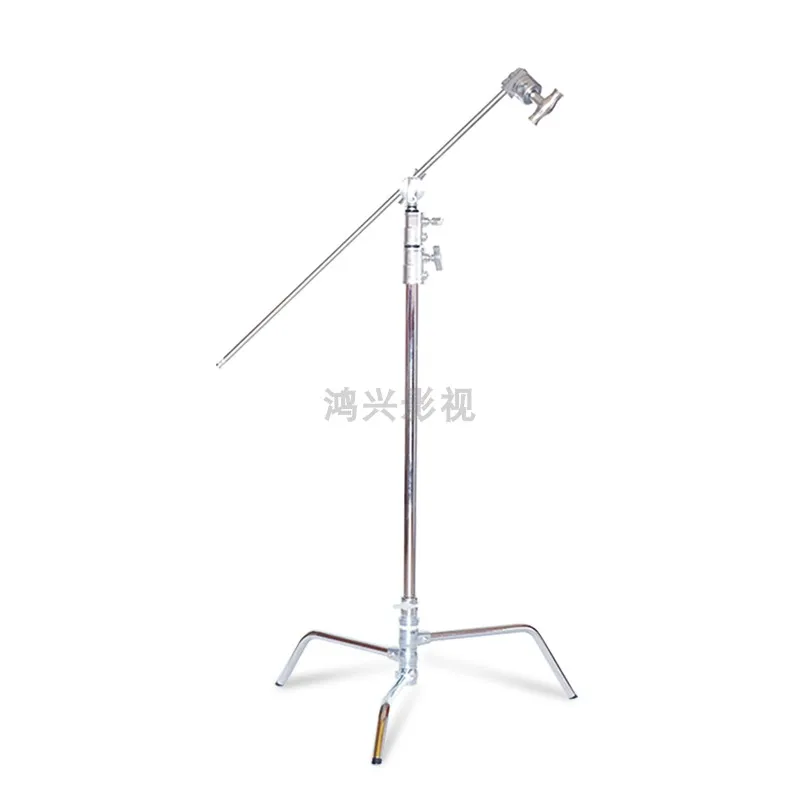 Quick open Magic Leg Lamp Holder C- Type Stainless Steel Quick-release Black Flag Cross Arm Bracket light stand