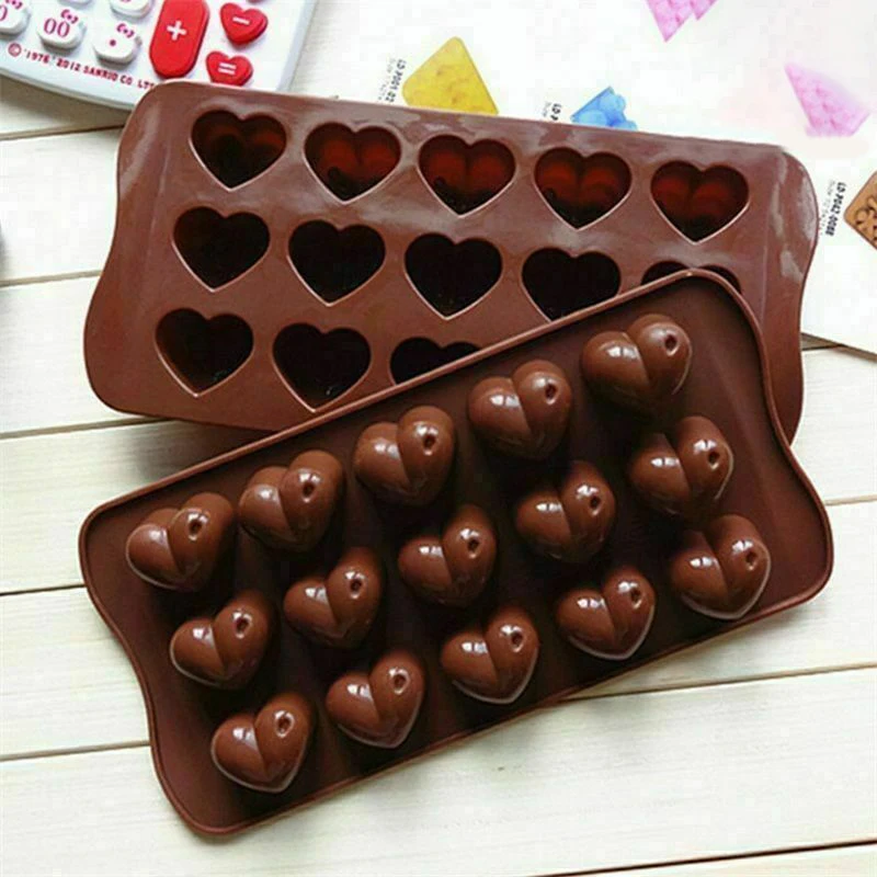 New Heart Shape Silicone Chocolate Mould Truffle Valentine Jelly Ice Soap Candy Chocolate Candy Molds Baking Accessories Cake