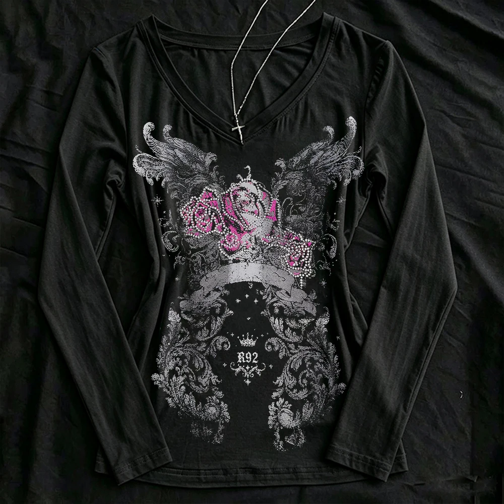 Graphic Tees Y2k Tops Top for Women Woman T-shirts Grunge Clothes Y2k Kitty 90s Vintage Clothes Anime Girl Clothing Female Goth