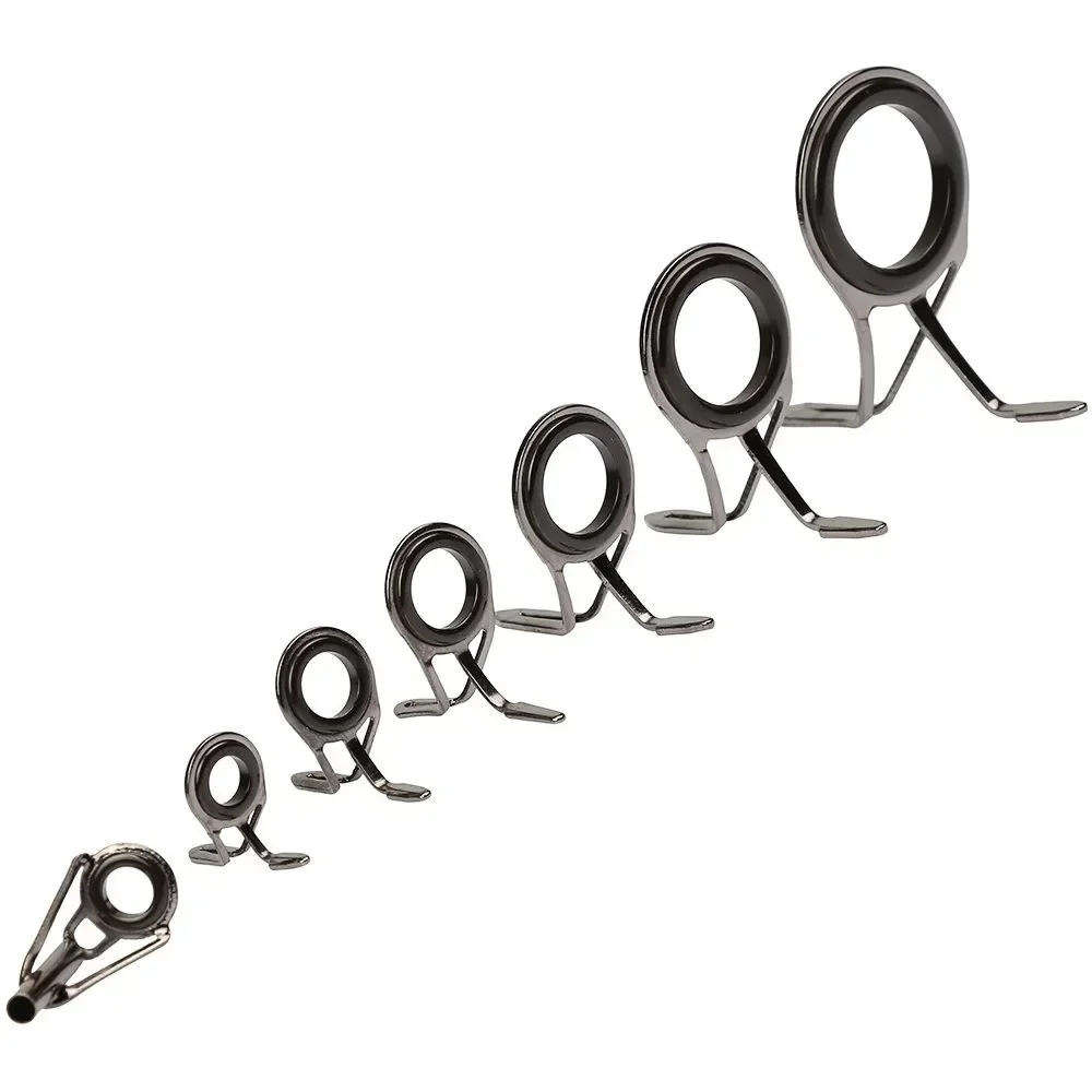7pcs/set Fishing Tackle Stainless Steel Repair Kit Set Fishing Rod Guide Ring Tip Fishing Pole Circle Ring Eye Guide Wire Loop image 4