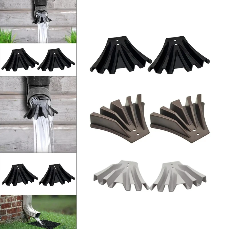 2 Pieces Gutter Downspout Diverters Replacement Easy Installation Accessories Rainwater Dispersal Extensions for House Garden