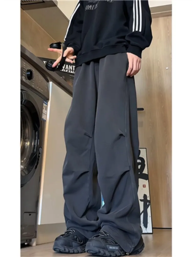 

Folded Paratrooper Pants Men's Spring New Sle Casual Loose Straight Leggings Trousers American Functional Windbreaker Pants