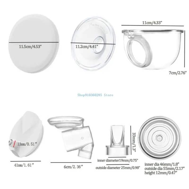 K9FF 7 قطعة/الحزمة يمكن ارتداؤها آلة ضخ الثدي الملحقات مجموعة الحجاب الحاجز سيليكون مع محول الاتصال لإصلاح S12