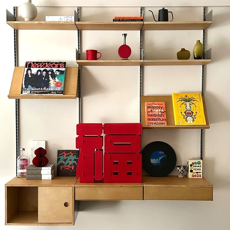 

Wall birch ocean panel wall hanging cabinet, modern simple aluminum profile display stand