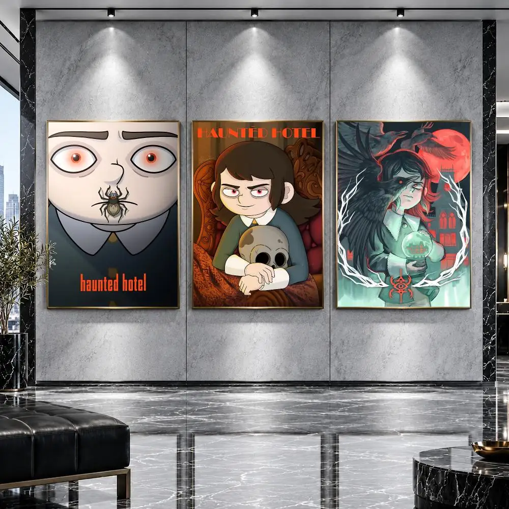 Graphic Haunted Hotel Poster Poster HD Printing Premium Luxury Style Wall Art Home Decor For living room Bedroom Gift