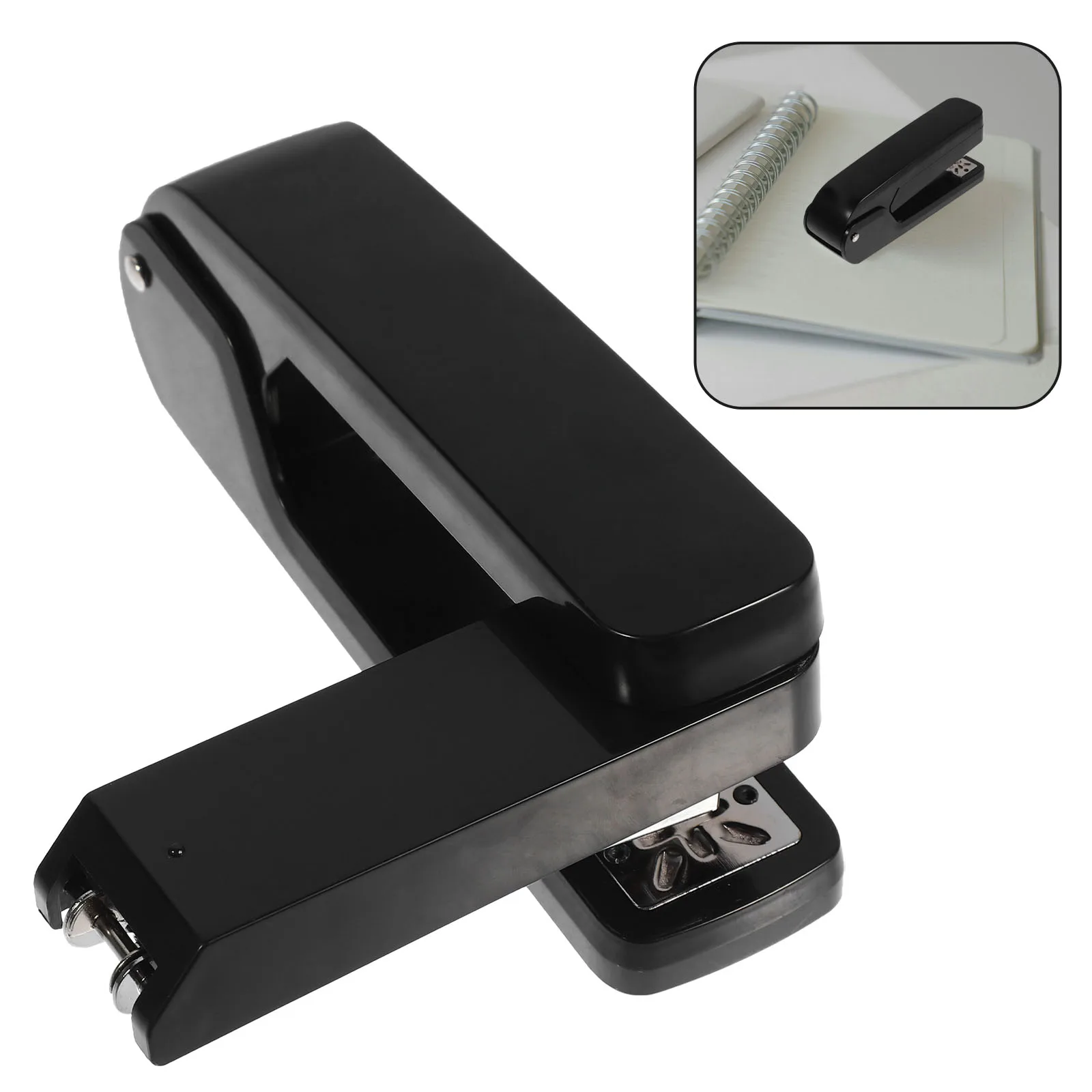 

1pc Rotary Multi-Function Office Desk Stapler Heavy Duty Plastic Portable Stapler for Home School Paper Binding with Rotatable