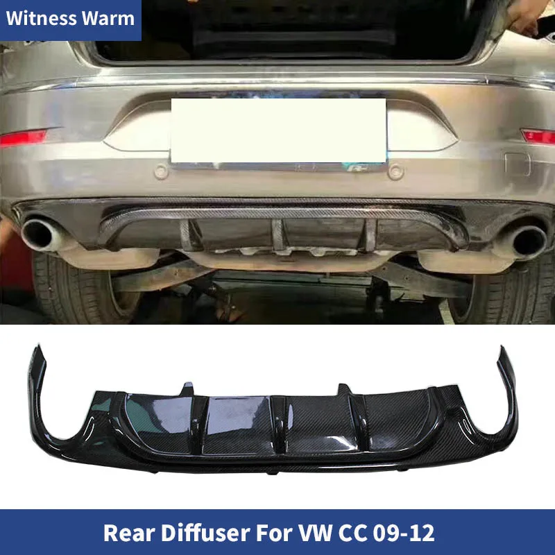 Carbon Fiber/frp Car Dual/twopair Outlet Rear Bumper Lip Diffuser for Volkswagen Car Cc 2009-2012 Body Kit