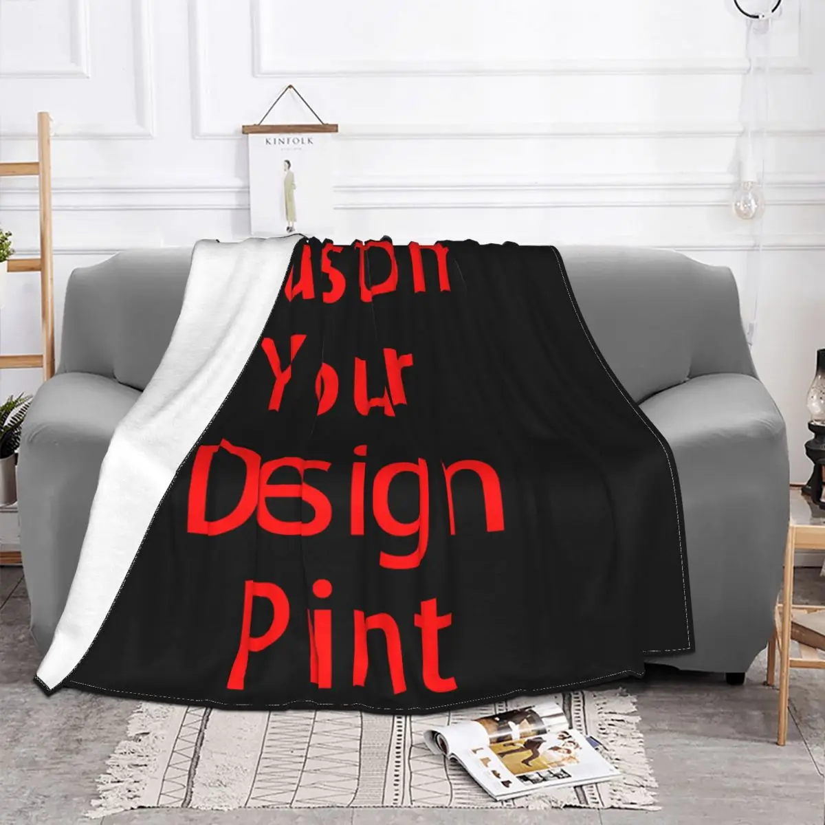 Custom Your Design Blankets Breathable Soft Flannel Summer Customized Logo Printed Throw Blanket for Couch Home Bedding