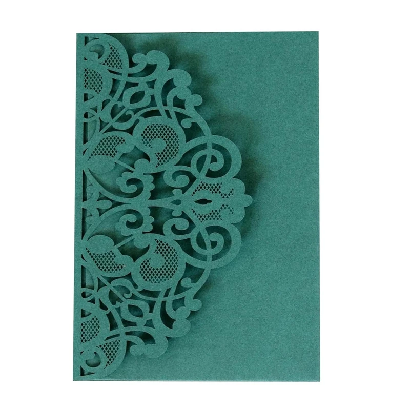 50pcs Business Invitation Card Laser Cut Lace Invitations Wedding Birthday Party Festival Universal Greeting Cards Set Wholesale