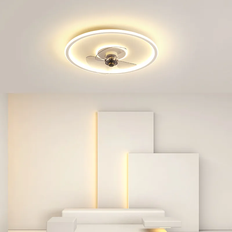 Imagem -02 - Moderno Branco Teto Ventilador Luz Simples Led Smart Luz de Teto Lâminas Controle Remoto Casa Lâmpada Ventilador Elétrico