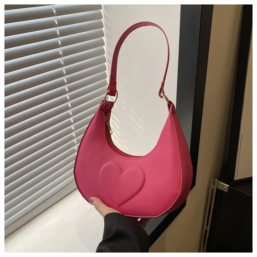 Casual Solid Color Shoulder Bags Soft PU Leather Commuting Handbags Underarm Pouch Women