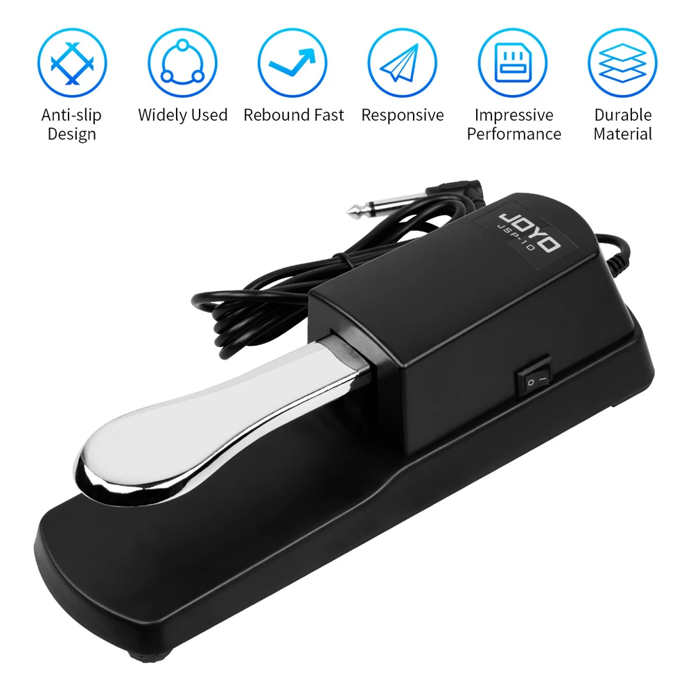 JOYO JSP-10 Piano Sustain Damper Pedal MIDI Keyboard Synth Sustain Pedal with Polarity Switch Musical Instrument Accessories view 3