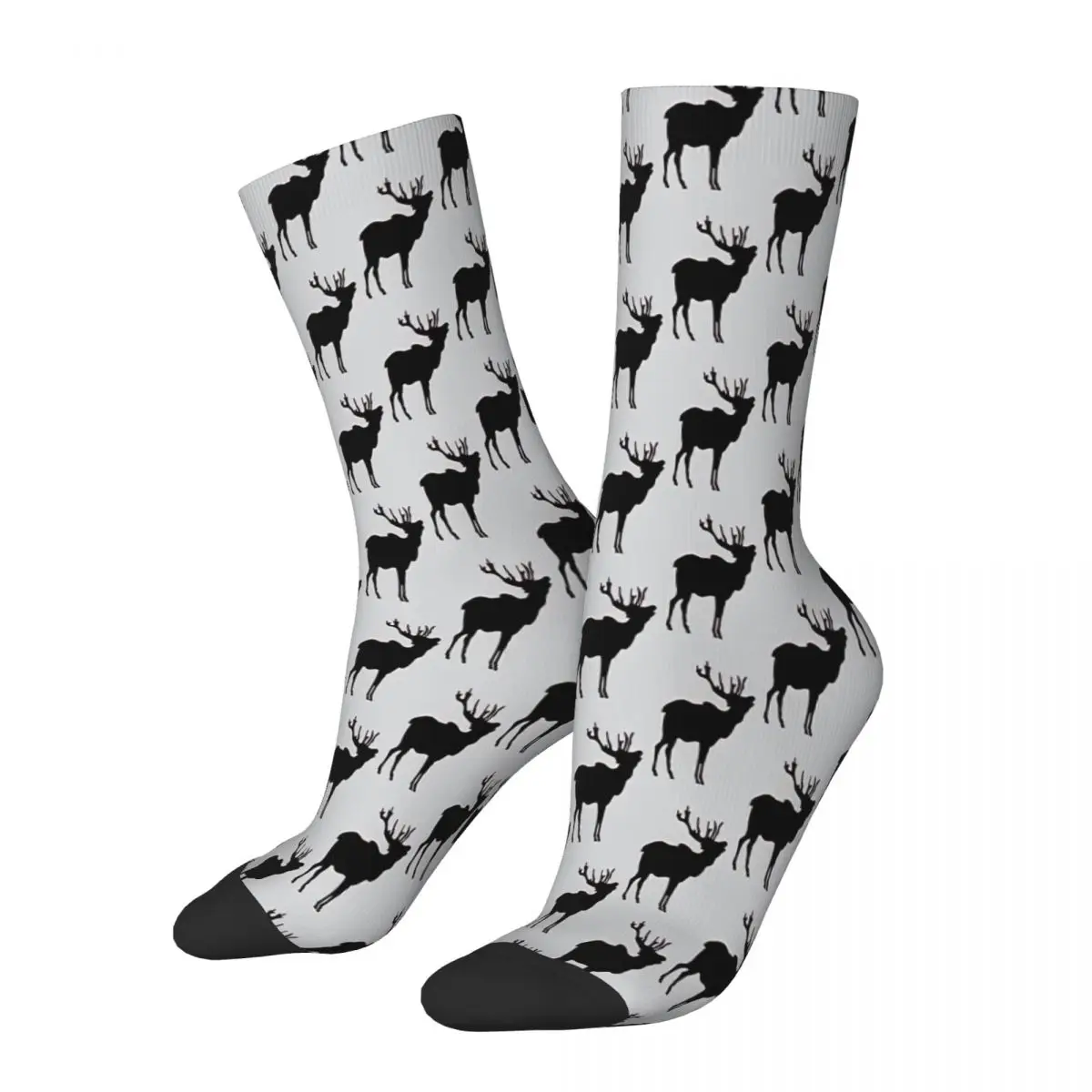 Elk Silhouette Socks Male Mens Women Winter Stockings Hip Hop