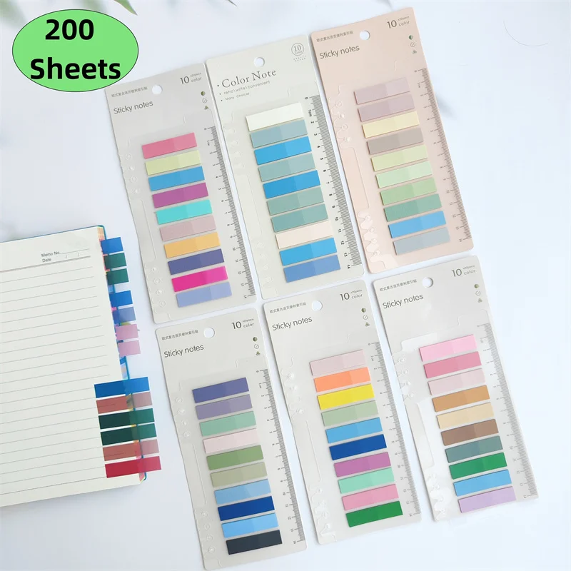 200Pcs Index Tabs Self Adhesive Page Markers Transparent Waterproof Sticky Notes Classify Files Flags  planner Stickers