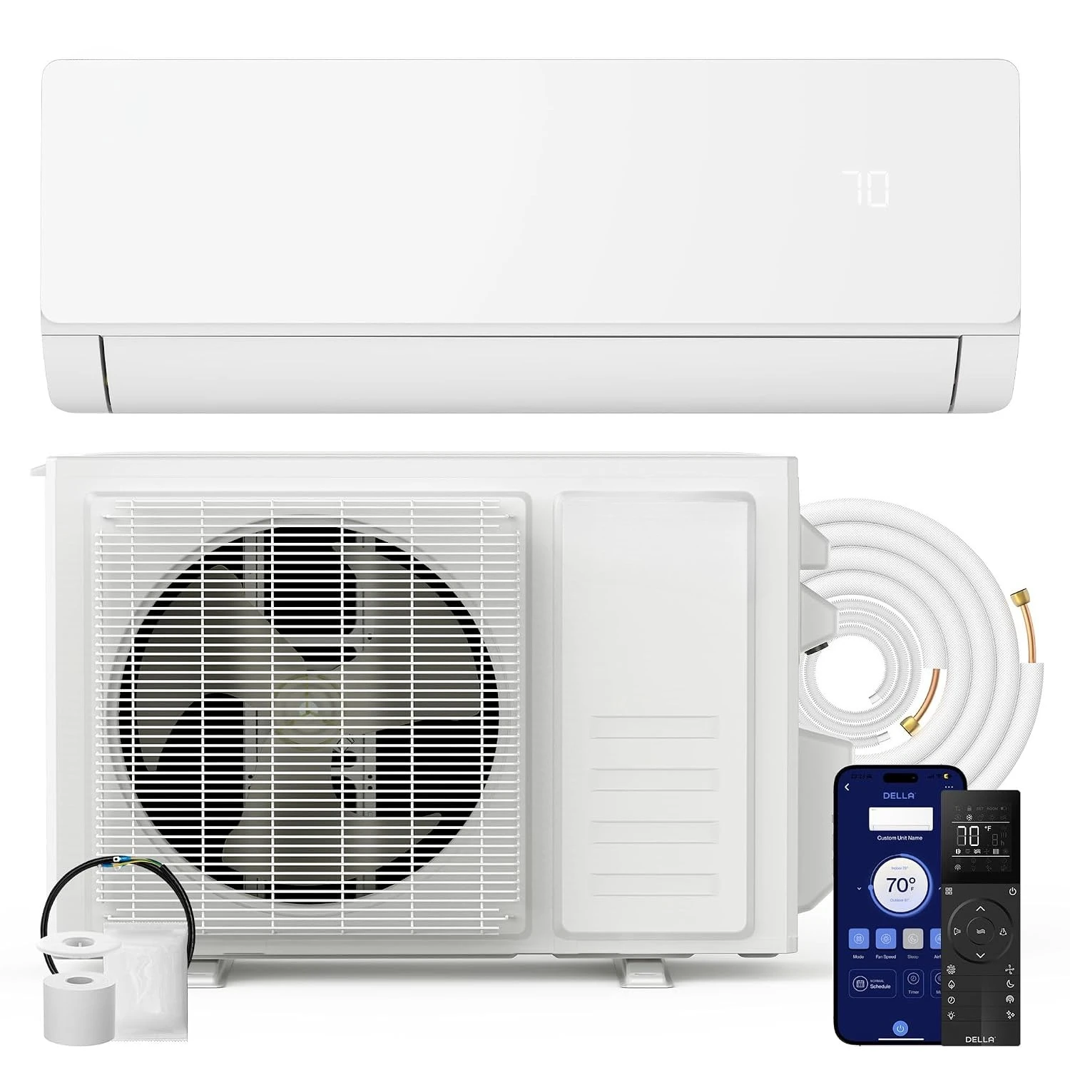 24000 BTU Mini Split AC & Heat Pump, 20 SEER2 230V, Cools 1500 Sq.Ft, WiFi Smart, Ductless Inverter, Pre-Charged 16ft Kit,Custom