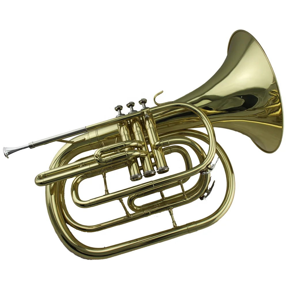 

Hooqu Popular Grade Gold Lacquer Marching French Horn Tone Bb