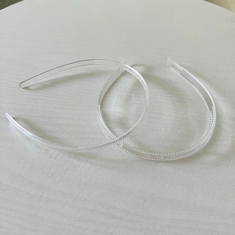 20PCS 8mm Clear Plain Plastic Headbands with Two Rows Teeth Teethed Hair Hoops for DIY Kids Hair Accessories Base Hairbands