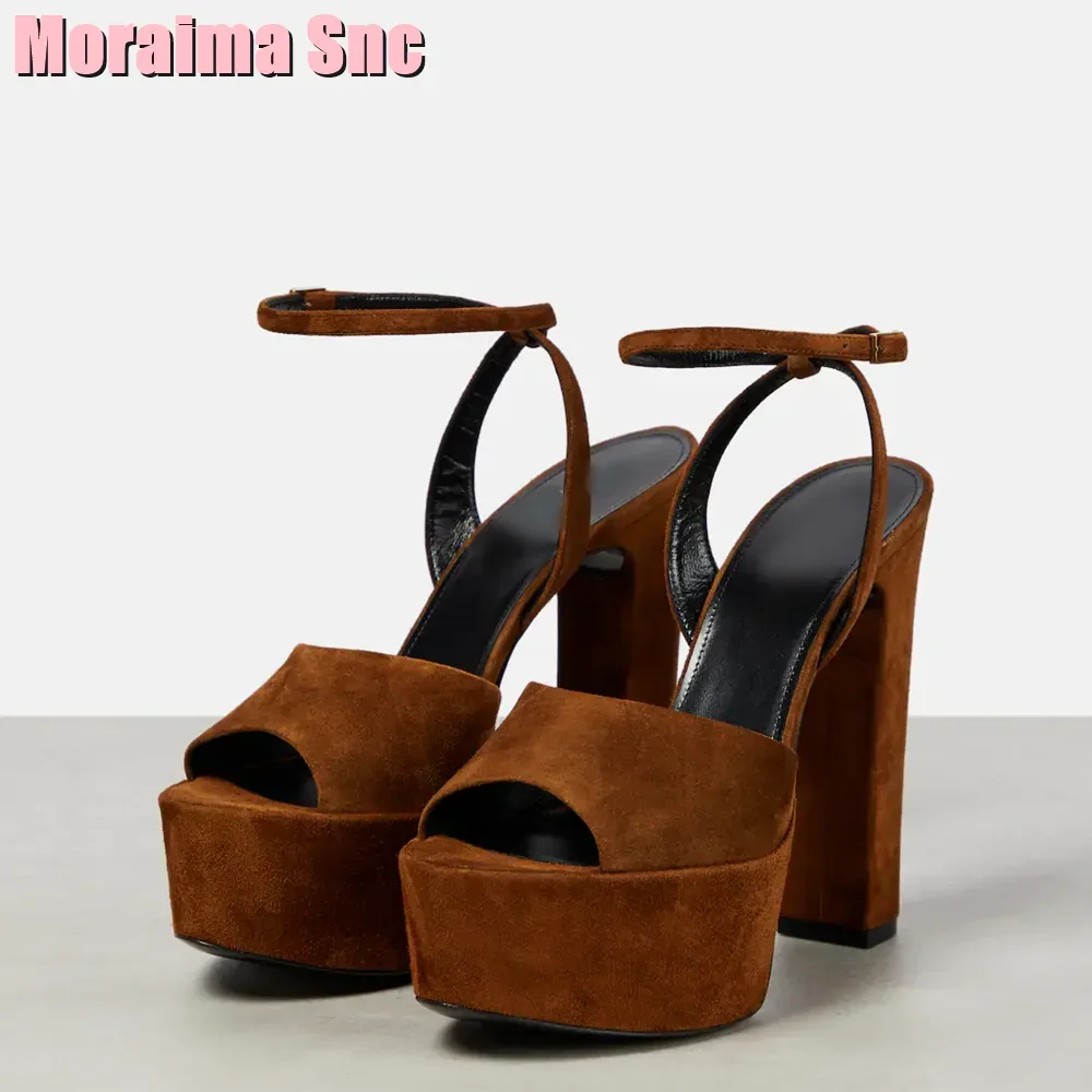 Peep Toe Platform Patent Leather Sandals Block Chunky Heel Ankle Buckle Strap Sexy Women Shoes Summer Fashion Newest Silve Solid view 6