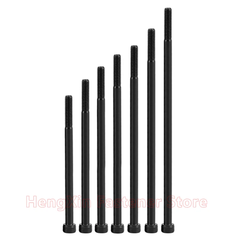 Ultra Long M10 Black Hexagon Hex Socket Head Cap Allen Bolt Screw Length 100 110 120 - 450mm Half Thread Carbon Steel Grade 12.9