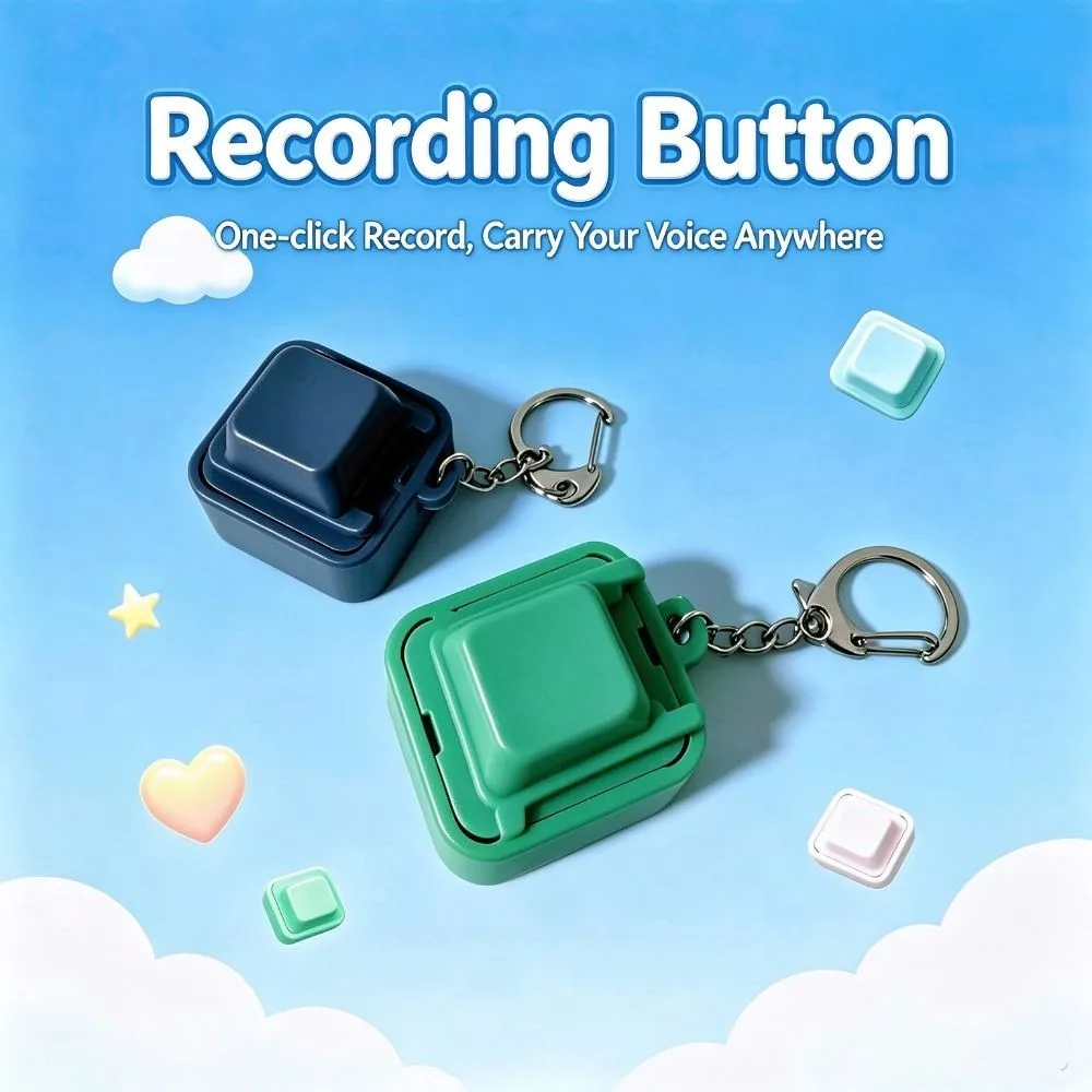 USB Charging Recording Button Keychain 30-second DIY Voice Recorder Keychain Recording Small Rechargeable Voice Button