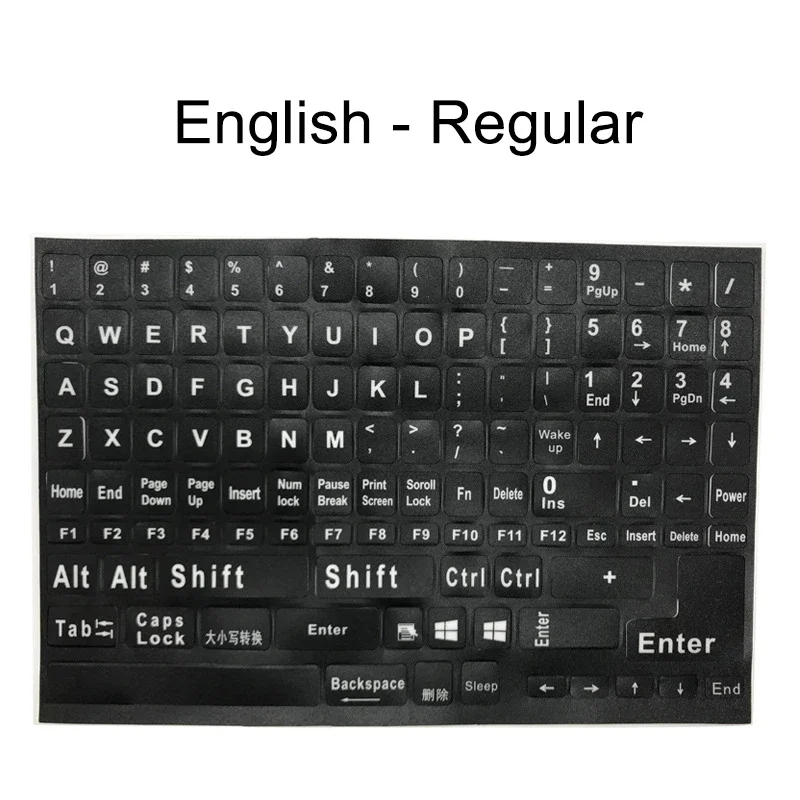 Full size Russian English Keyboard Stickers Letter Alphabet Layout Sticker For Laptop Desktop PC