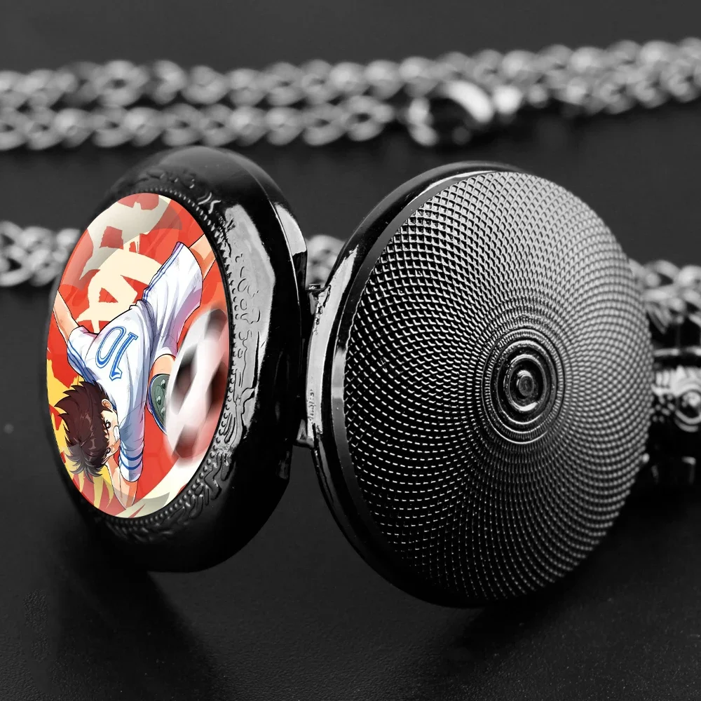 Cartoon Design Glass Dome Quartz Pocket Watch with Arabic Numerals Dial Durable Chain Perfect For Gifts