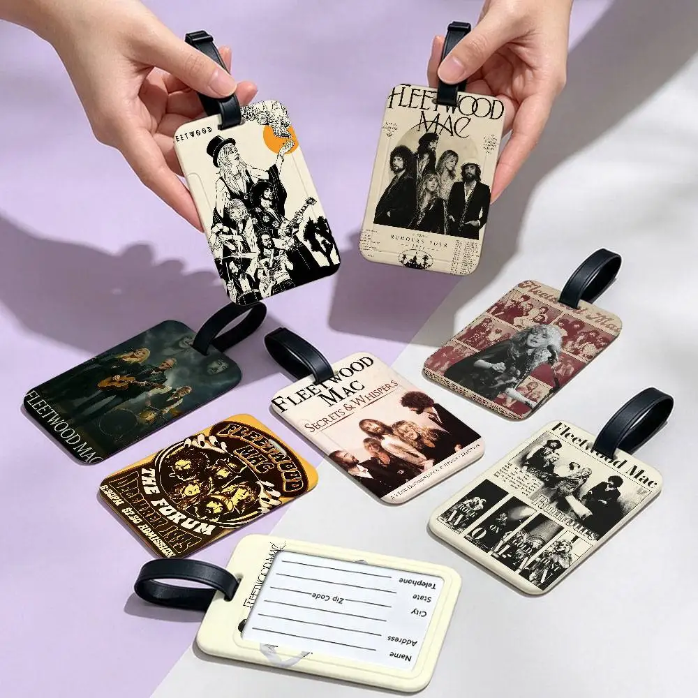 70s Rock Band Fleetwood Mac Music Album Cover PVC Luggage Tag With Card Anti lost Label For Suitcase Backpack Travel Accessory